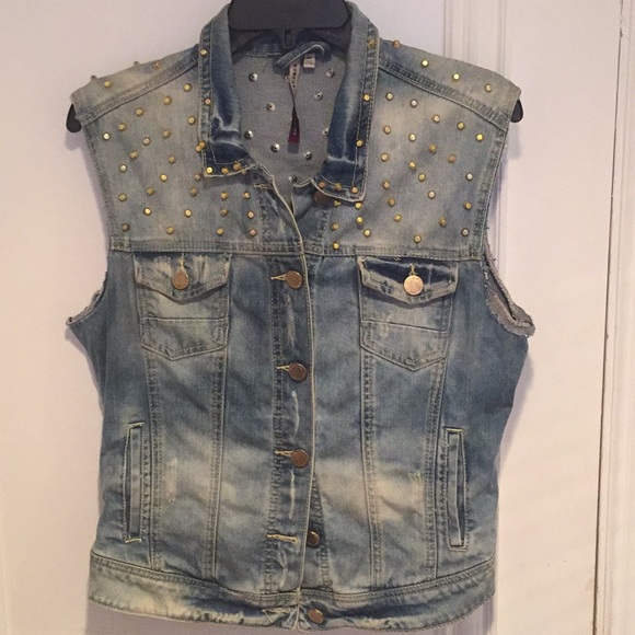 Romeo & Juliet Couture Jackets & Blazers - Romeo & Juliet Denim Studded Vest